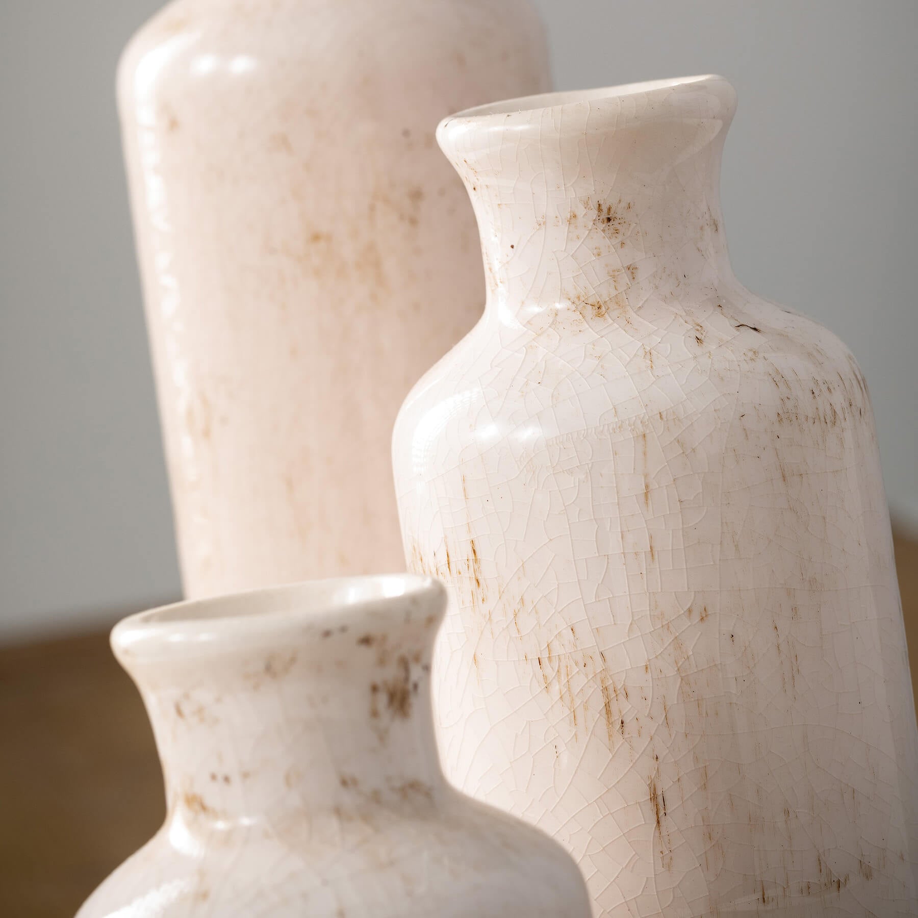 Small Ceramic Bottle Vases - Set of 3 - The Street Boutique