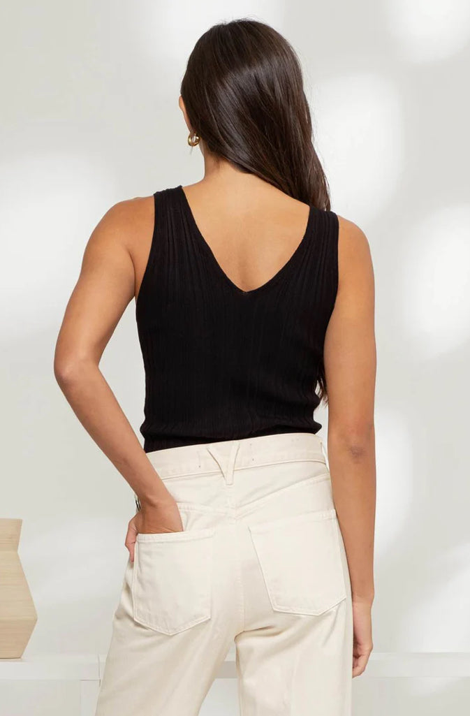 Black Sleeveless Sweater Top - The Street Boutique 