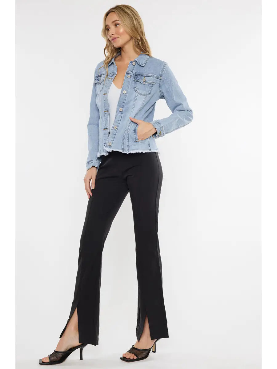 KanCan Fray Denim Jacket - The Street Boutique