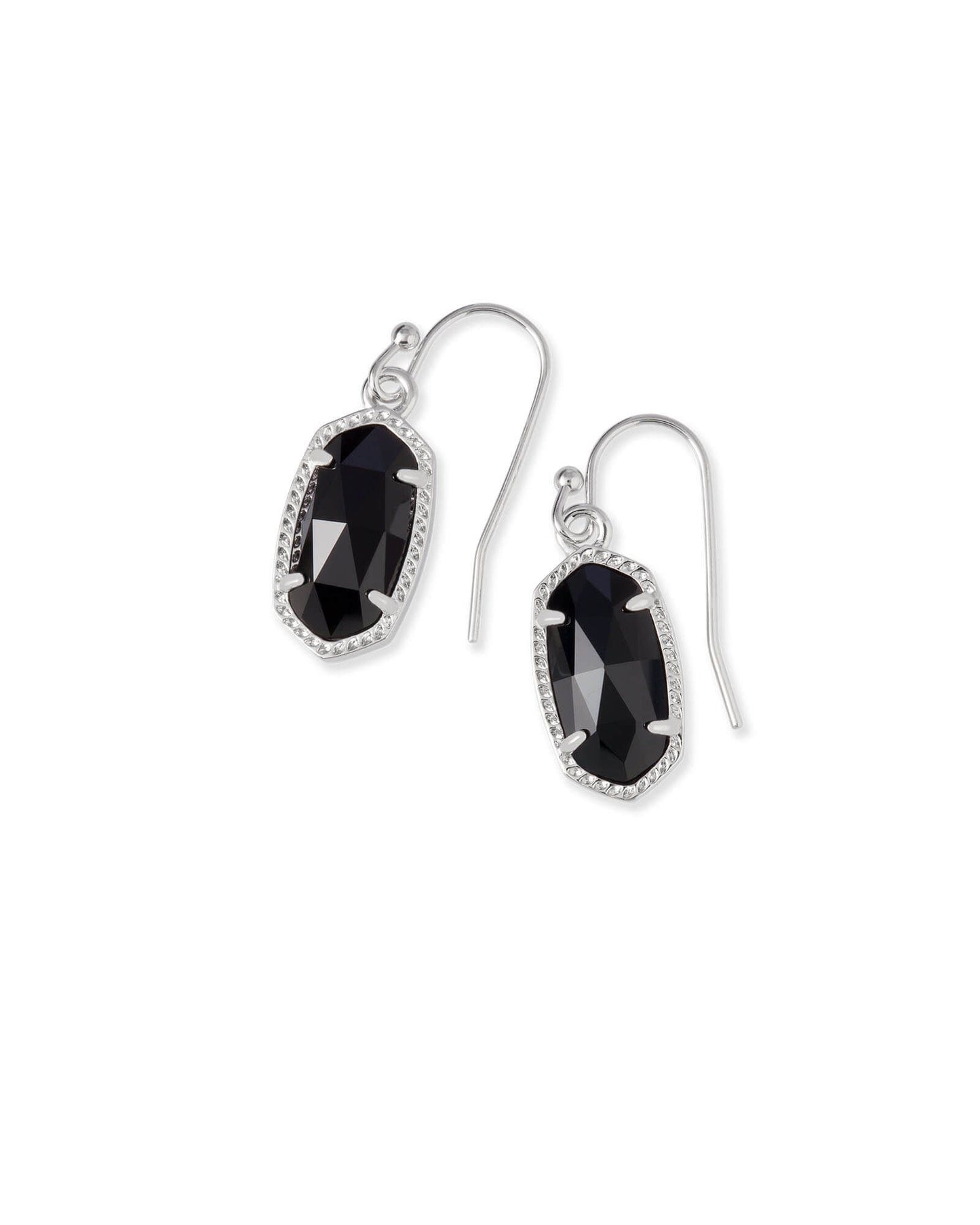 Lee Silver Drop Earrings in Rhodium Black | KENDRA SCOTT - The Street Boutique 
