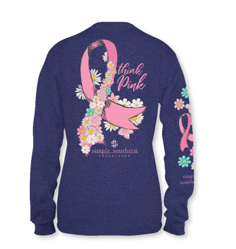 Simply Southern Think Pink Long Sleeve Tee - The Street Boutique 