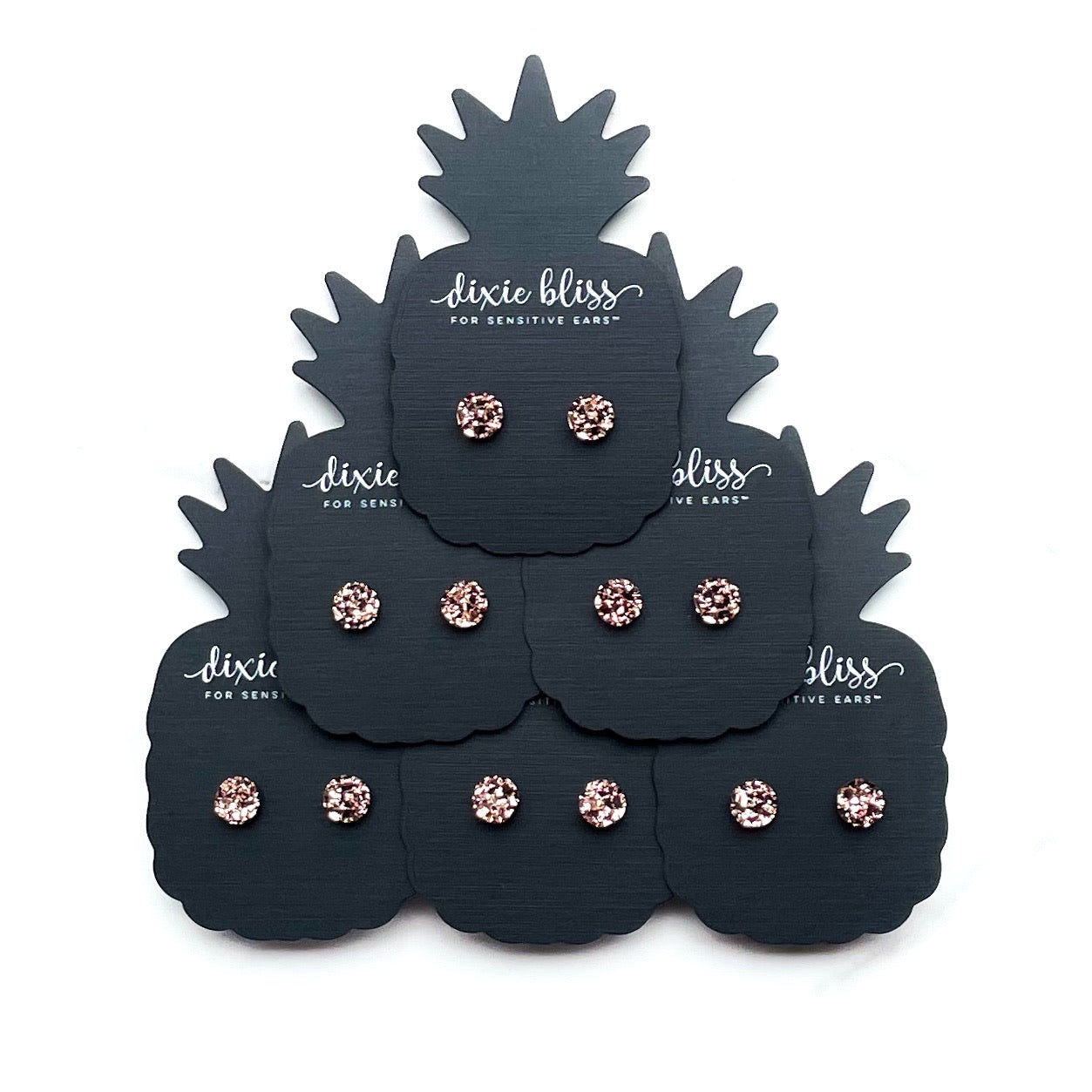 Dixie Bliss | Mini Earrings in Glam Rose Gold - The Street Boutique