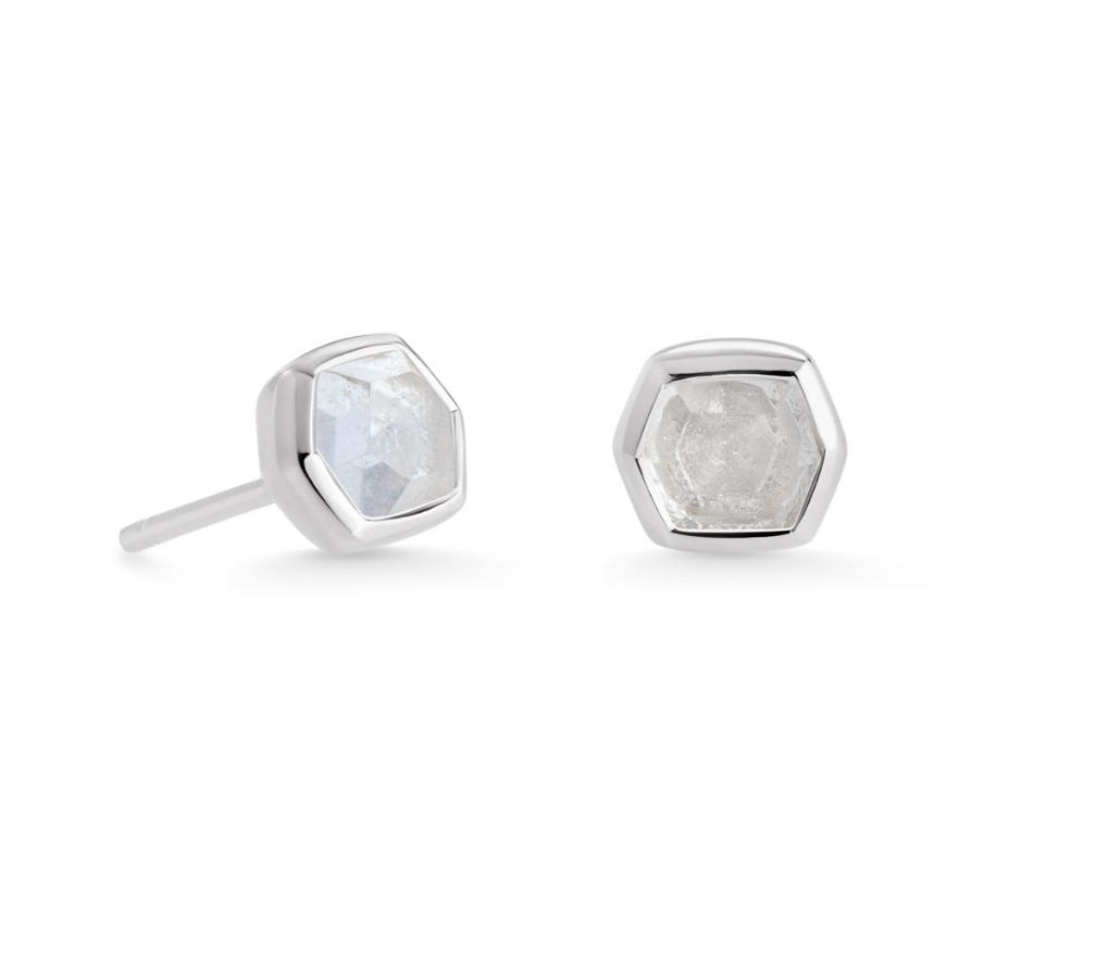 Davie Sterling Silver Stud Earrings in Rock Crystal | KENDRA SCOTT - The Street Boutique 