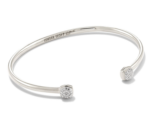 Davie Sterling Silver Double Diamond Cuff Bracelet in White Diamond | KENDRA SCOTT - The Street Boutique 
