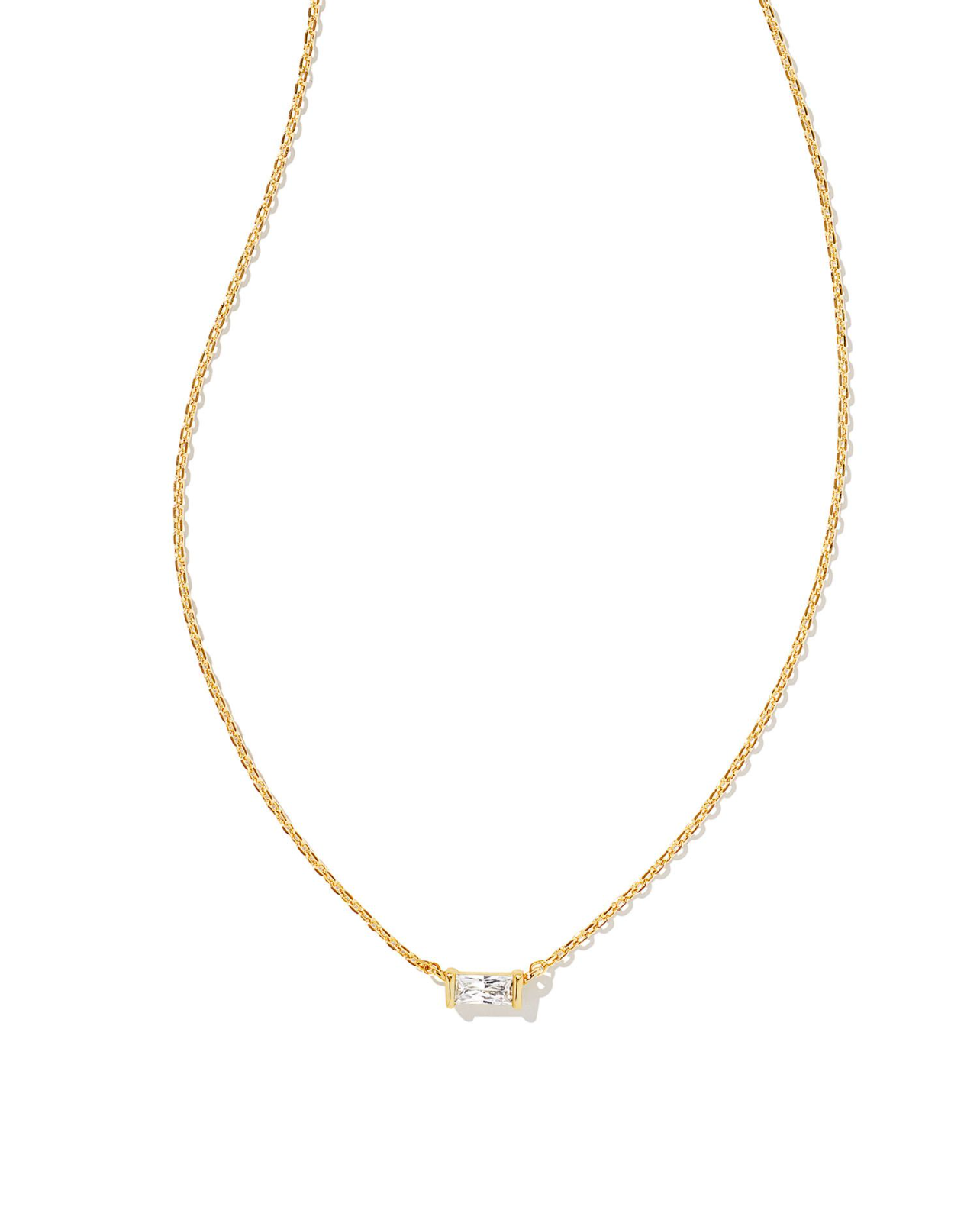 Juliette Gold Pendant Necklace in White Crystal | KENDRA SCOTT - The Street Boutique