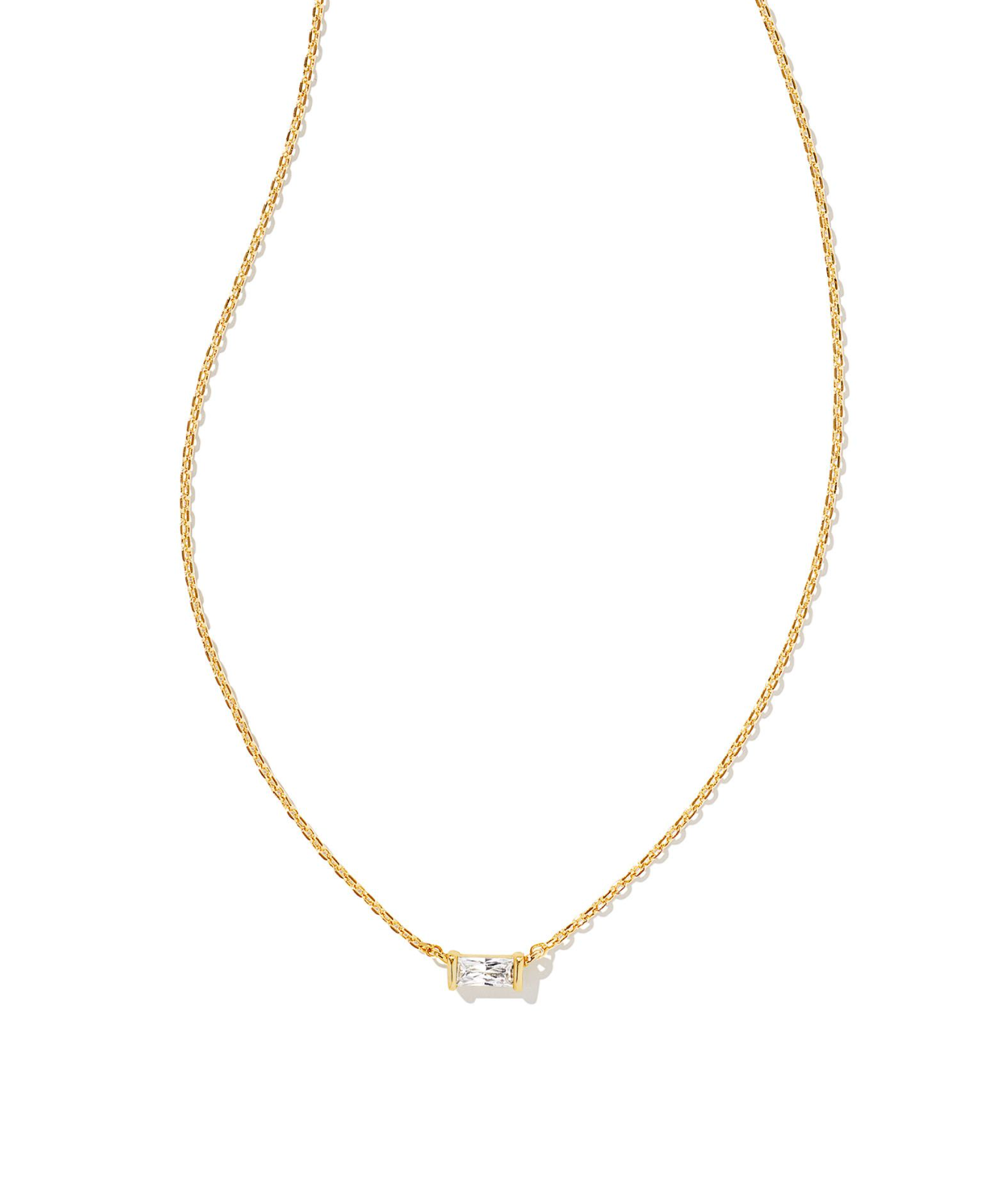 Juliette Gold Pendant Necklace in White Crystal | KENDRA SCOTT - The Street Boutique