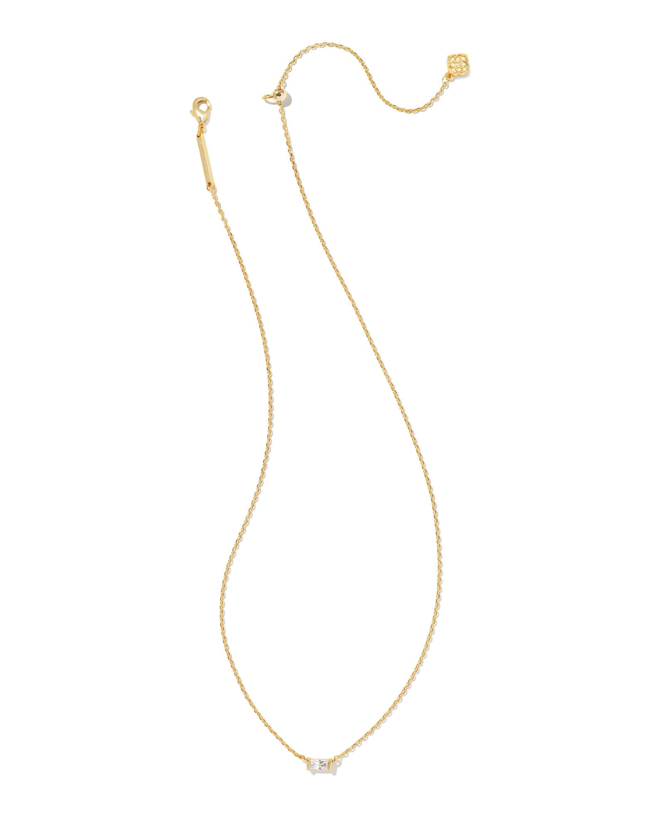 Juliette Gold Pendant Necklace in White Crystal | KENDRA SCOTT - The Street Boutique