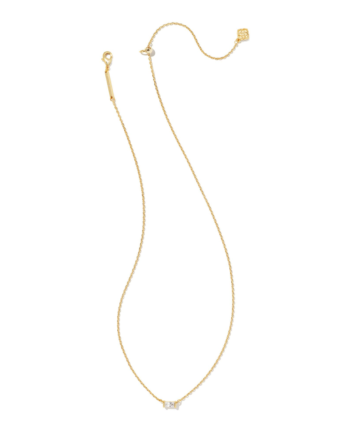 Juliette Gold Pendant Necklace in White Crystal | KENDRA SCOTT - The Street Boutique