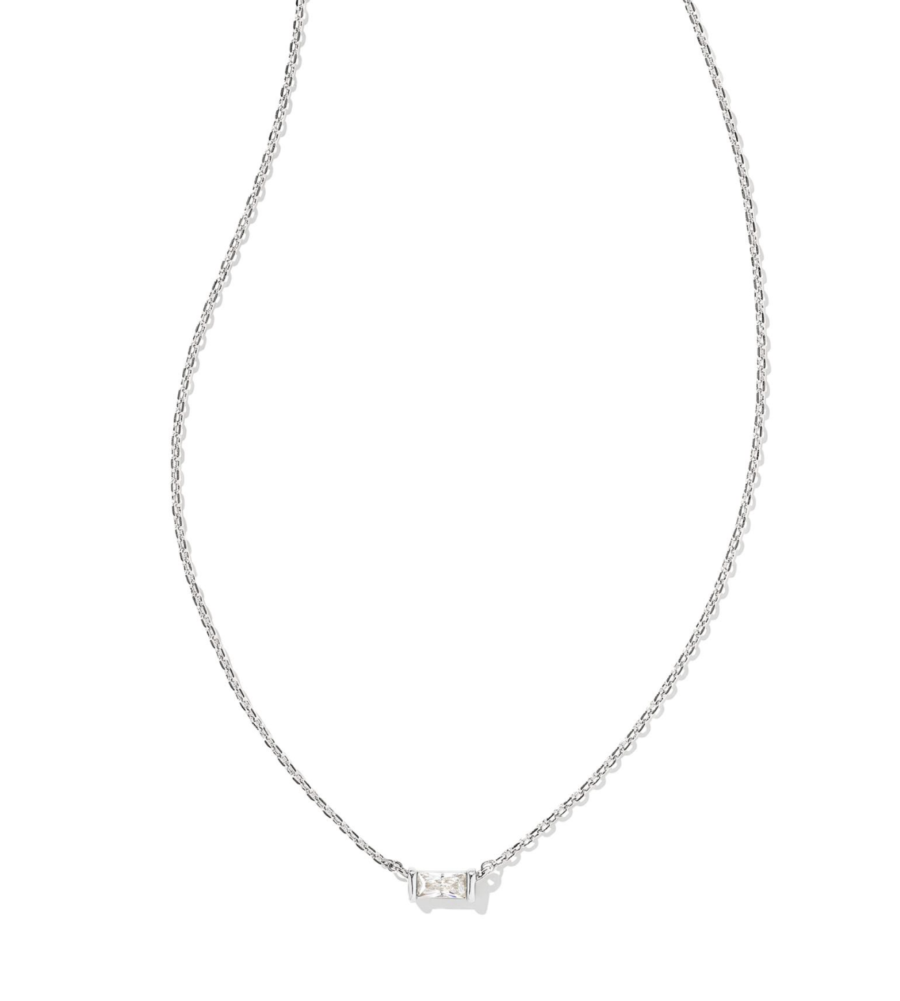 Juliette Silver Pendant Necklace in White Crystal | KENDRA SCOTT - The Street Boutique 
