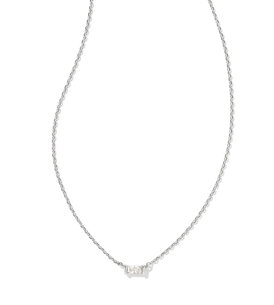 Juliette Silver Pendant Necklace in White Crystal | KENDRA SCOTT - The Street Boutique 