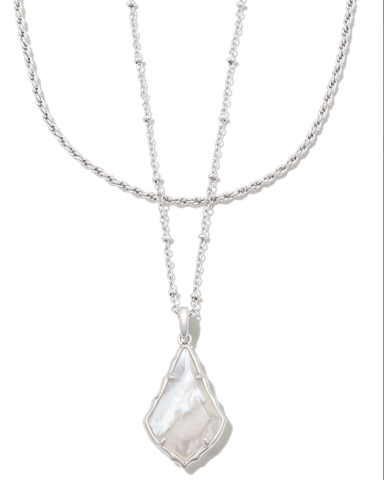 Faceted Alex Silver Convertible Necklace in Ivory Illusion | KENDRA SCOTT - The Street Boutique