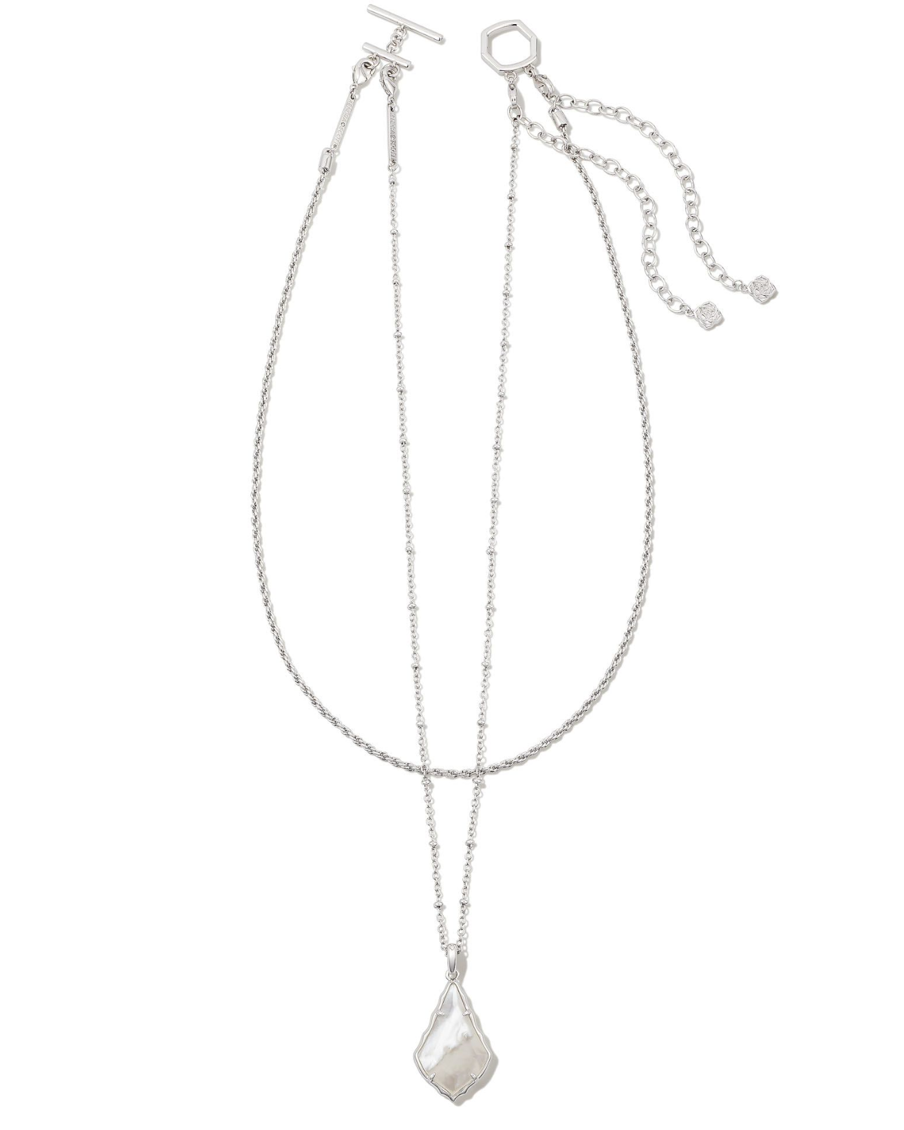 Faceted Alex Silver Convertible Necklace in Ivory Illusion | KENDRA SCOTT - The Street Boutique