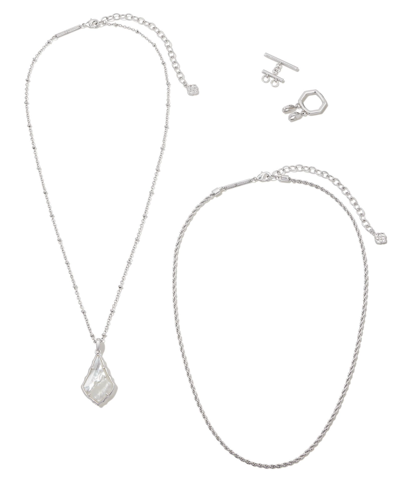 Faceted Alex Silver Convertible Necklace in Ivory Illusion | KENDRA SCOTT - The Street Boutique