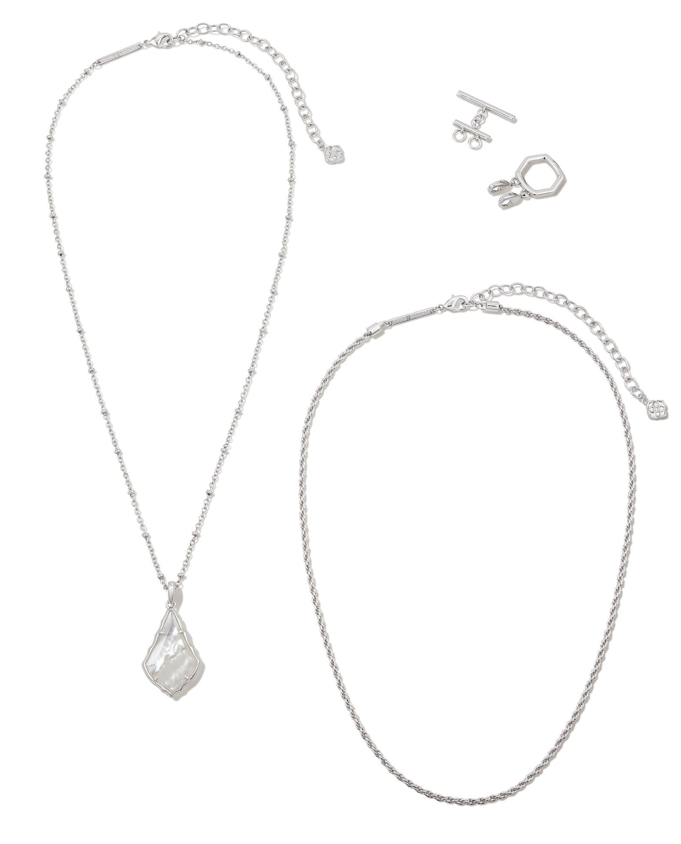 Faceted Alex Silver Convertible Necklace in Ivory Illusion | KENDRA SCOTT - The Street Boutique