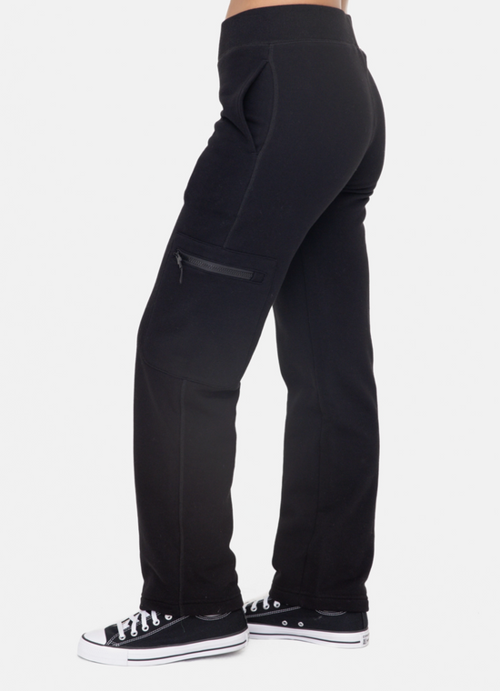 Brushed Fleece Cargo Lounge Pant in Black - The Street Boutique 