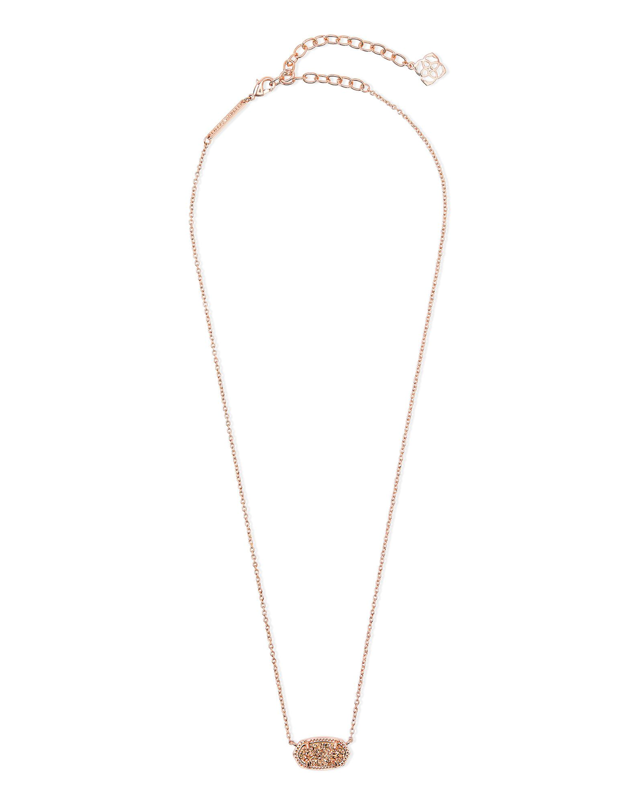 Elisa Rose Gold Pendant Necklace in Rose Gold Drusy | KENDRA SCOTT - The Street Boutique