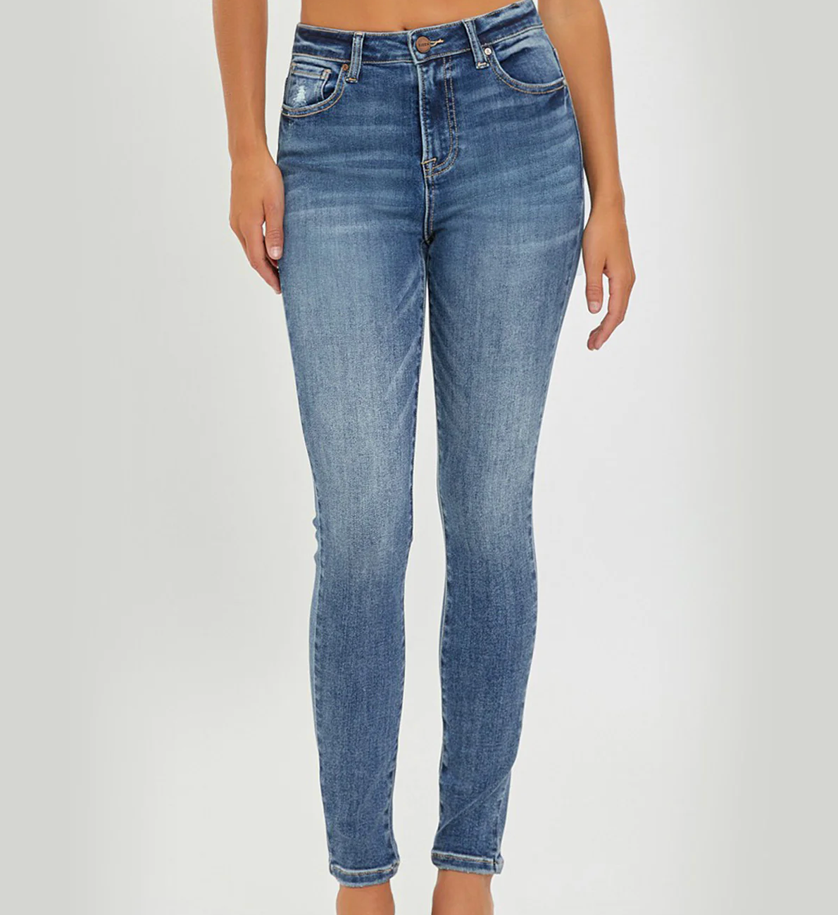 RISEN Mid-Rise Ankle Skinny Jeans in Dark - The Street Boutique 