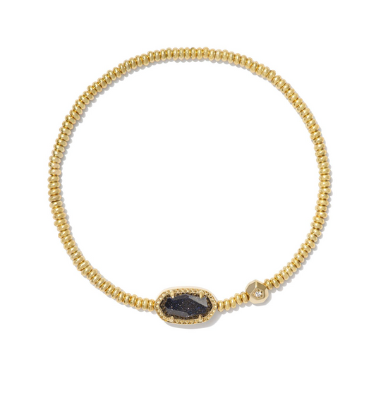 Grayson Gold Stretch Bracelet in Navy Goldstone | KENDRA SCOTT - The Street Boutique 