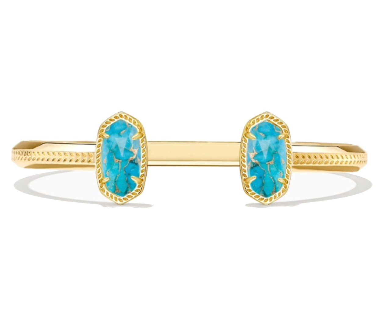 Elton Gold Cuff Bracelet in Bronze Veined Turquoise | KENDRA SCOTT - The Street Boutique 