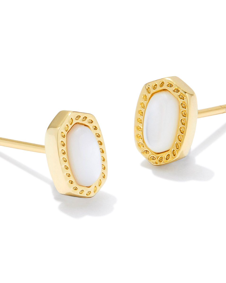 Mini Ellie Gold Stud Earrings in Ivory-Mother-of-Pearl | KENDRA SCOTT - The Street Boutique