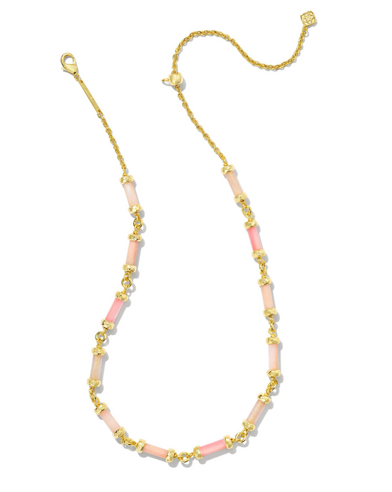 Gigi Gold Strand Necklace in Pink Mix | KENDRA SCOTT - The Street Boutique 