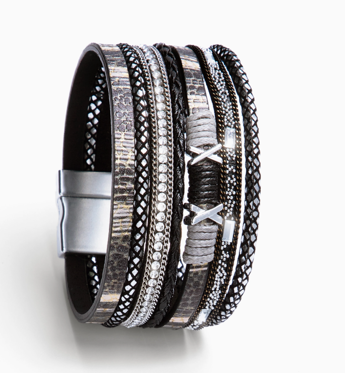 Black Sweet Sands Multi Strand Leather Bracelet - The Street Boutique