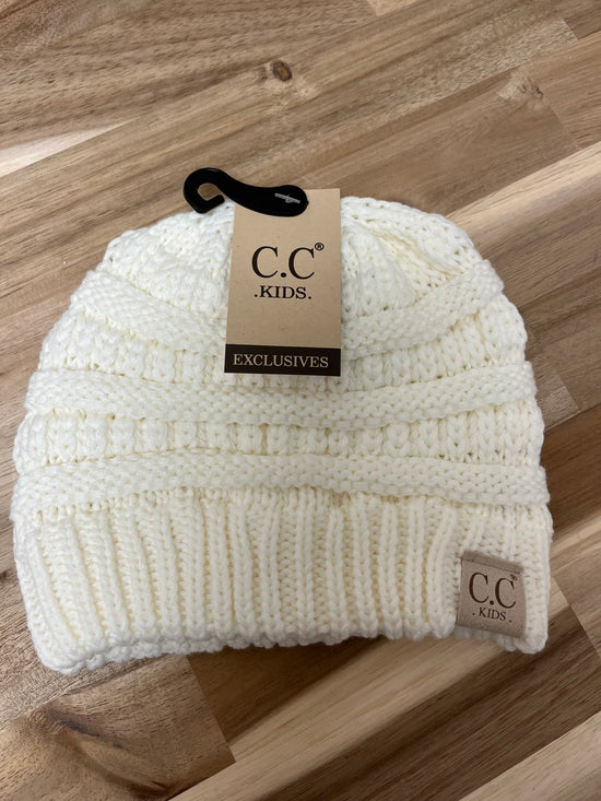 Kids Classic CC Beanie -Ivory - The Street Boutique 