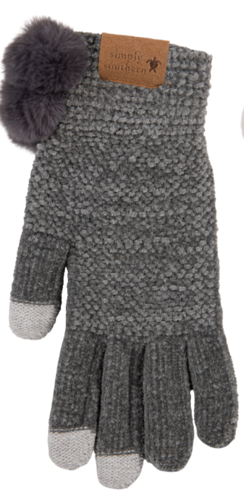 SIMPLY SOUTHERN Fuzzy Gloves- Gray - The Street Boutique 