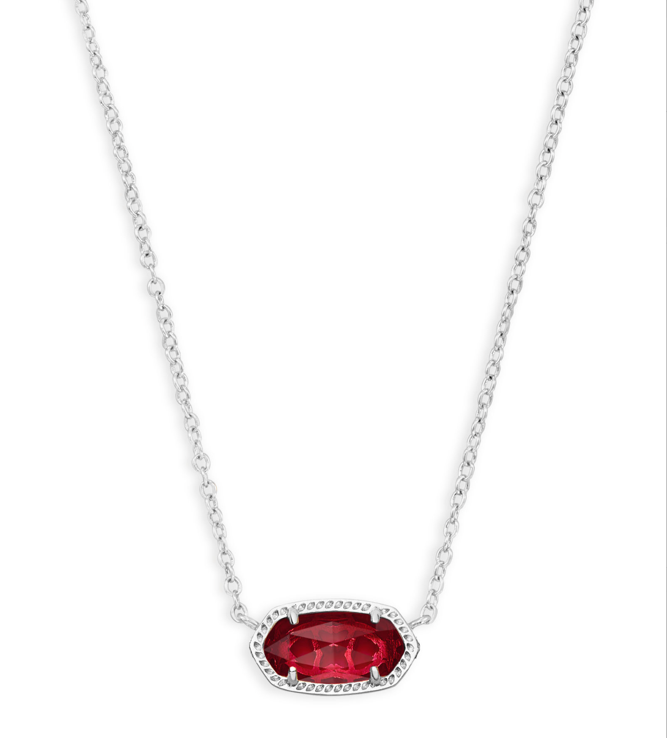 KENDRA SCOTT Elisa Silver Pendant Necklace in Clear Berry - The Street Boutique 