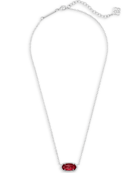 KENDRA SCOTT Elisa Silver Pendant Necklace in Clear Berry - The Street Boutique 