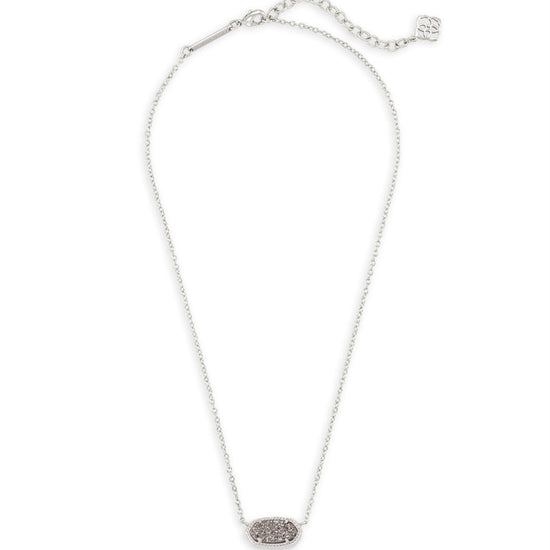 KENDRA SCOTT Elisa Silver Pendant Necklace in Platinum Drusy - The Street Boutique 