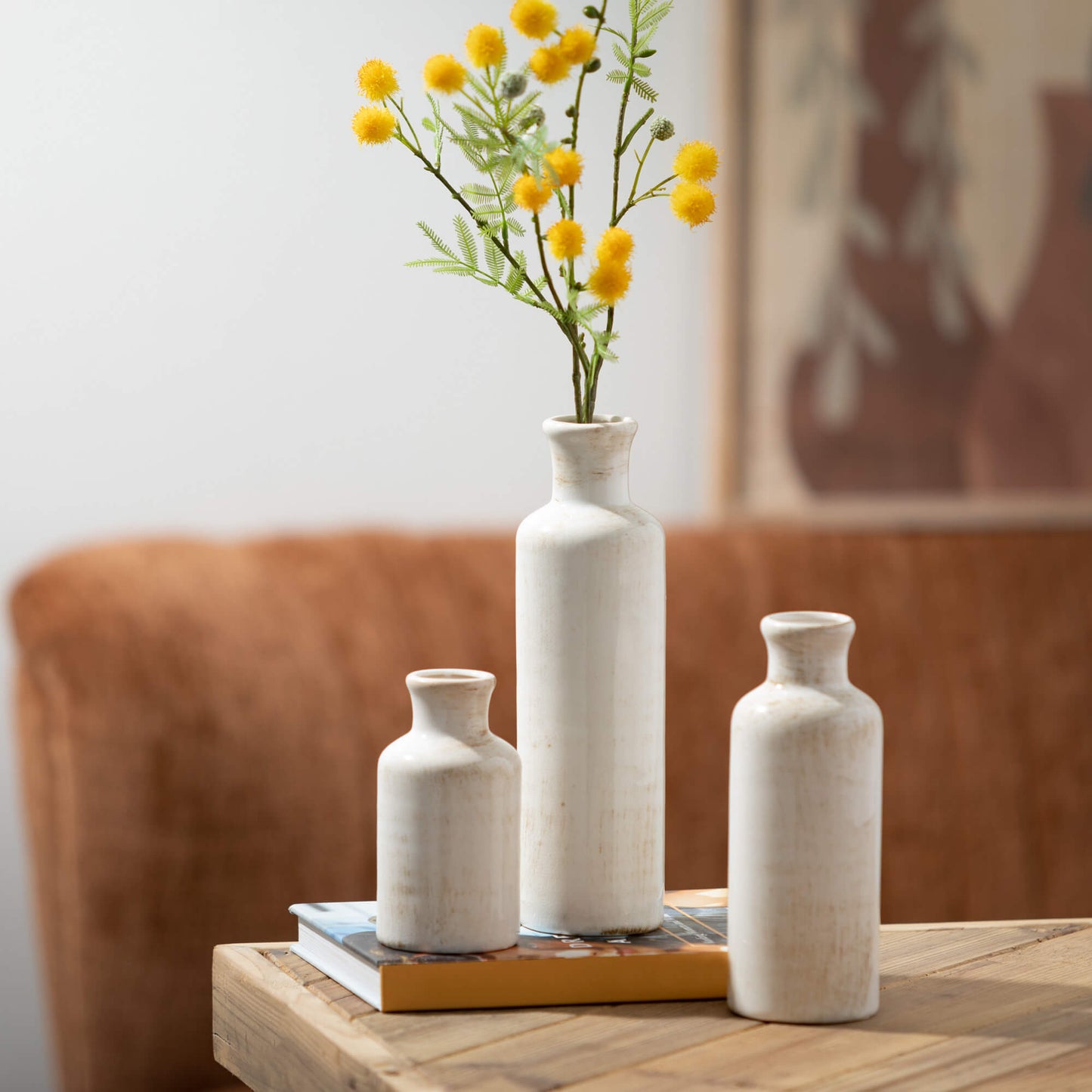Small Ceramic Bottle Vases - Set of 3 - The Street Boutique 