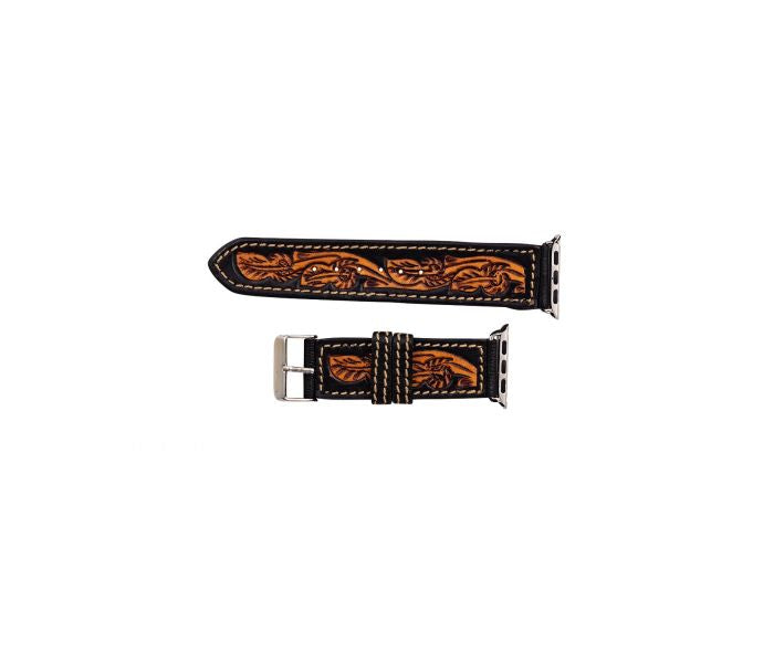 Eagle Mesa Hand Tooled Leather Watchband - The Street Boutique 