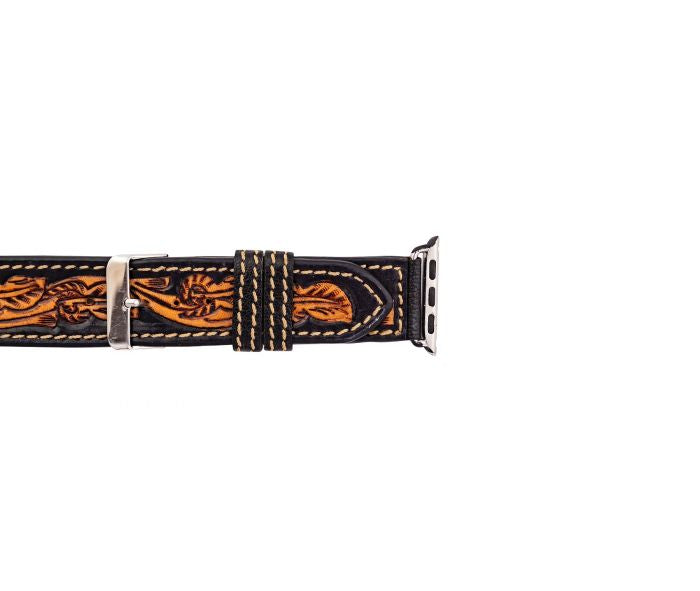 Eagle Mesa Hand Tooled Leather Watchband - The Street Boutique 