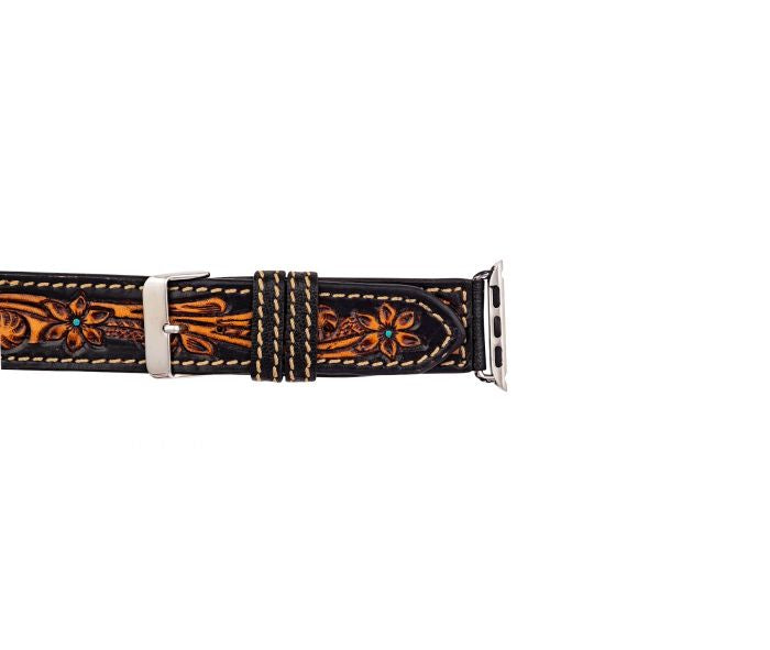 Fox Trail Hand Tooled Leather Watchband - The Street Boutique 