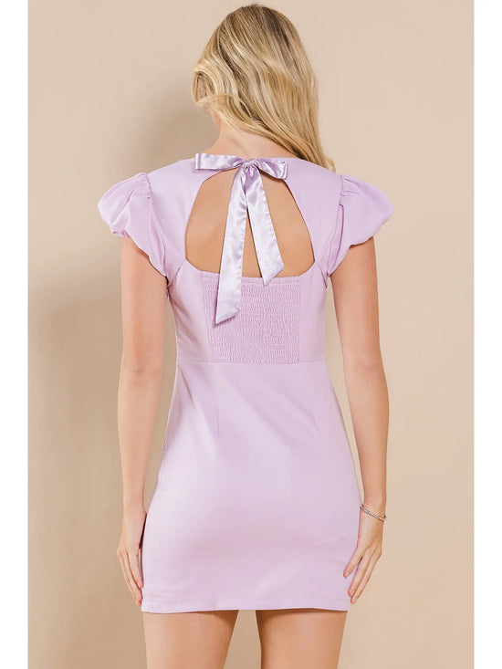 Lavender Open Back Mini Dress - The Street Boutique 