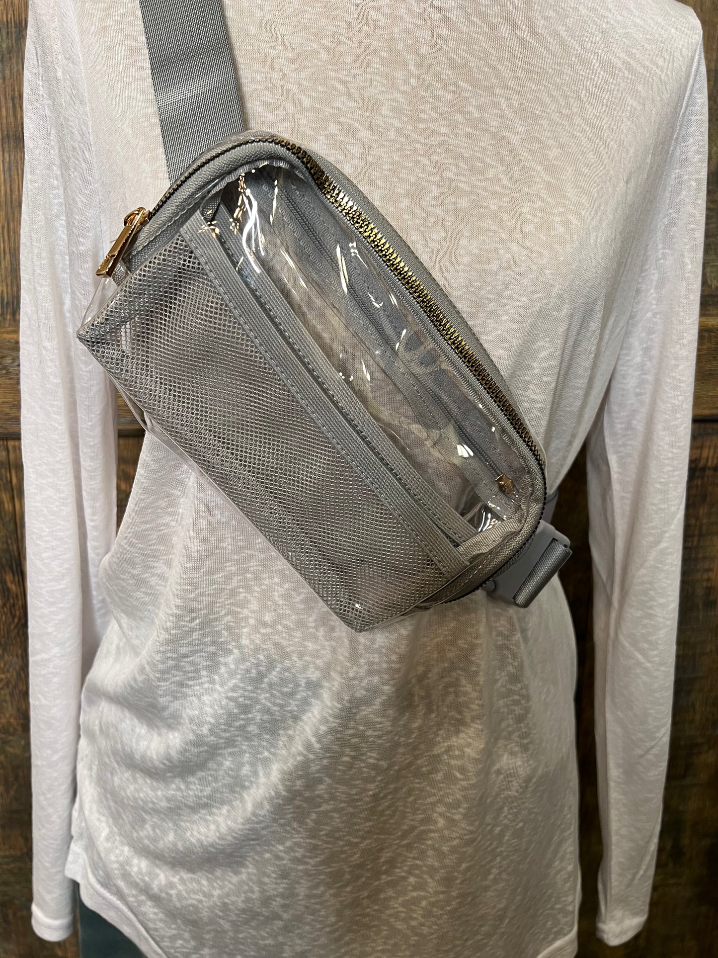 Stadium CLEAR Belt Bag in Grey - The Street Boutique 