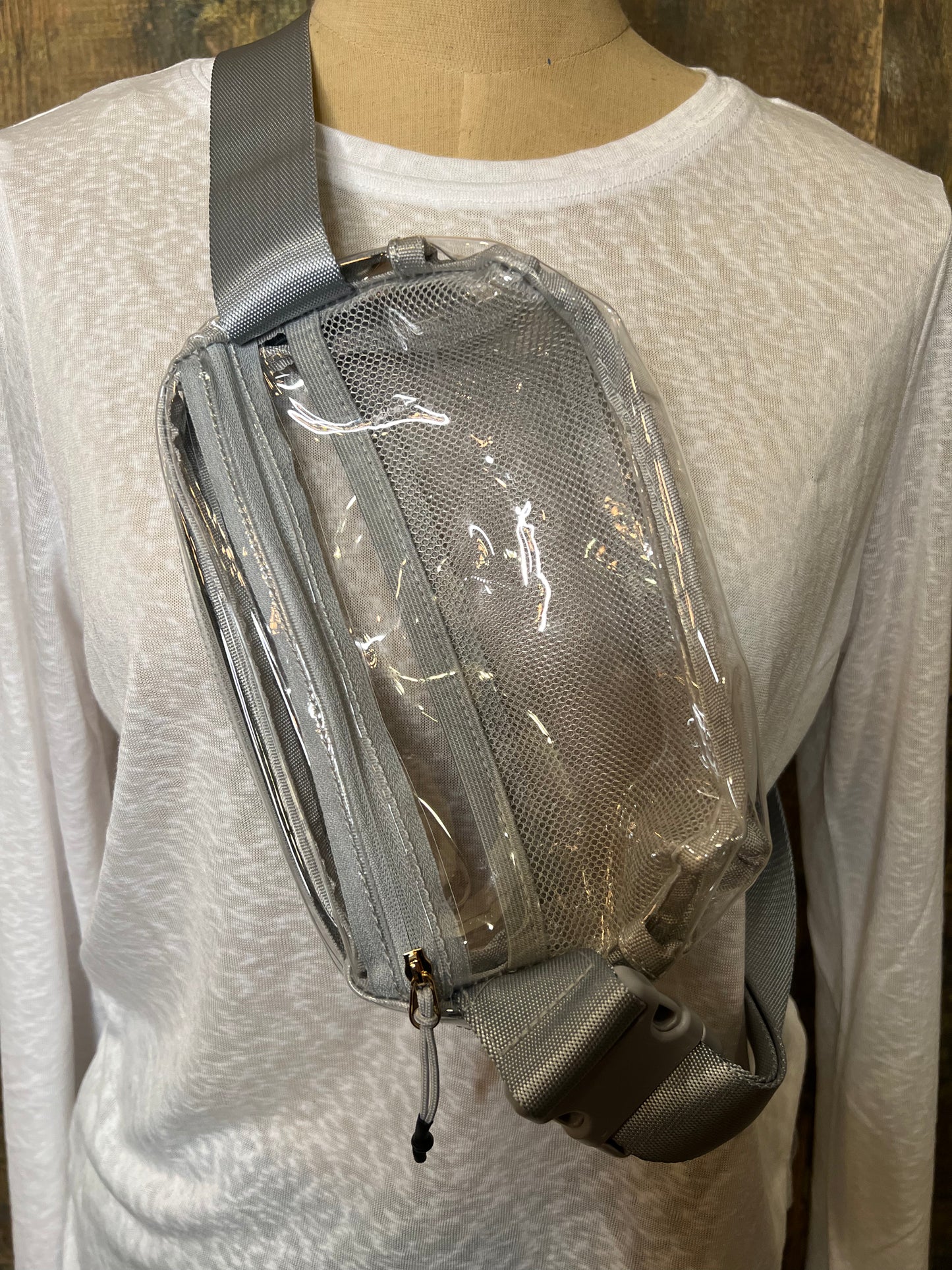 Stadium CLEAR Belt Bag in Grey - The Street Boutique 