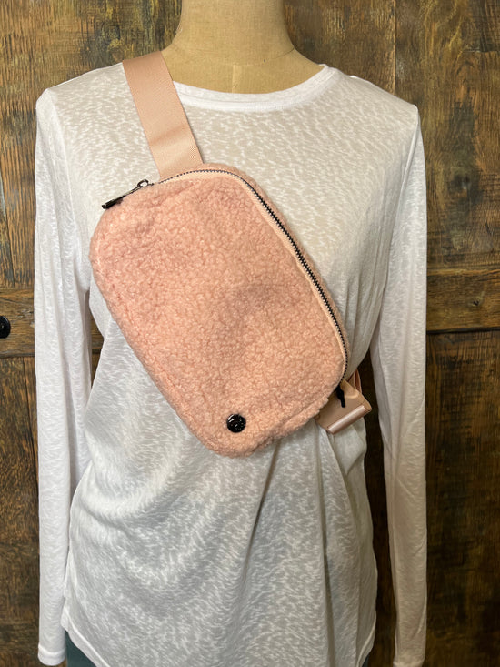 Load image into Gallery viewer, Stadium SHERPA Belt Bag in Blush - The Street Boutique 

