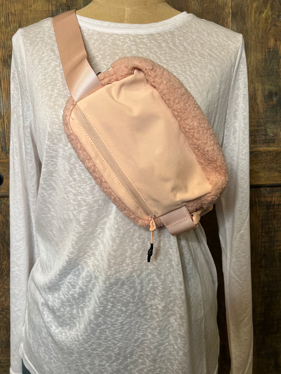Load image into Gallery viewer, Stadium SHERPA Belt Bag in Blush - The Street Boutique 
