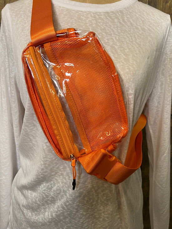 Load image into Gallery viewer, Stadium CLEAR Belt Bag in Orange - The Street Boutique 
