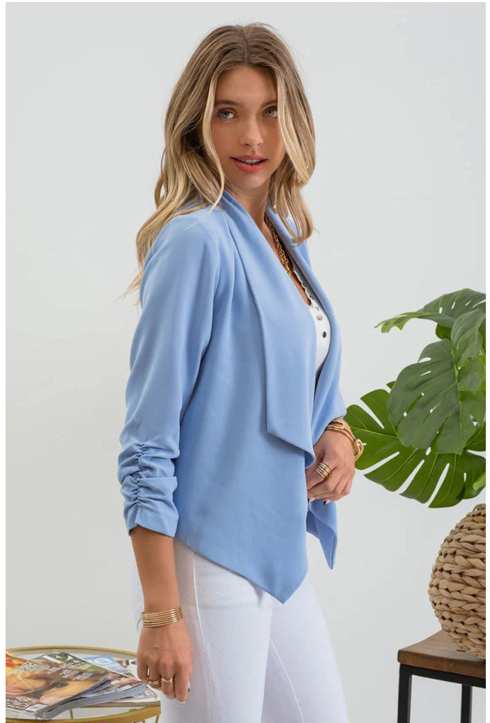 Solid Chambray Blazer - The Street Boutique 