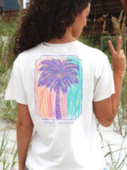 Simply Southern Palm Tree White T-Shirt - The Street Boutique 