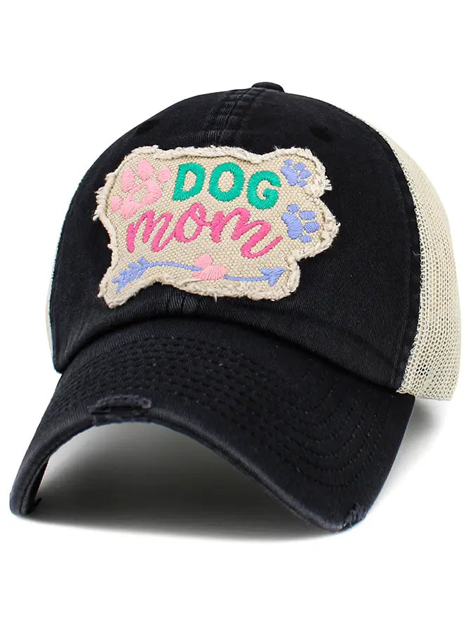 Dog Mom Paw Trucker Cap | Black - The Street Boutique 