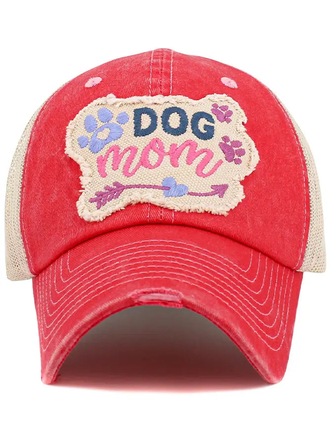 Dog Mom Paw Trucker Cap | Hot Pink - The Street Boutique 