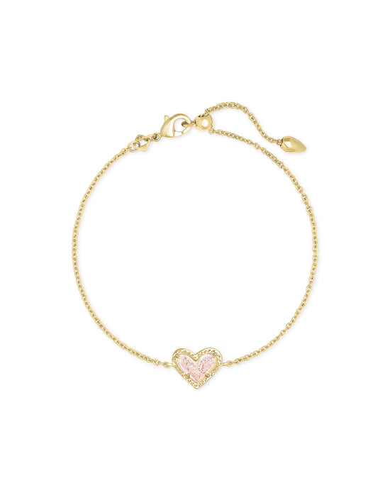 Ari Heart Delicate Bracelet in Gold Iridescent Drusy | KENDRA SCOTT - The Street Boutique 