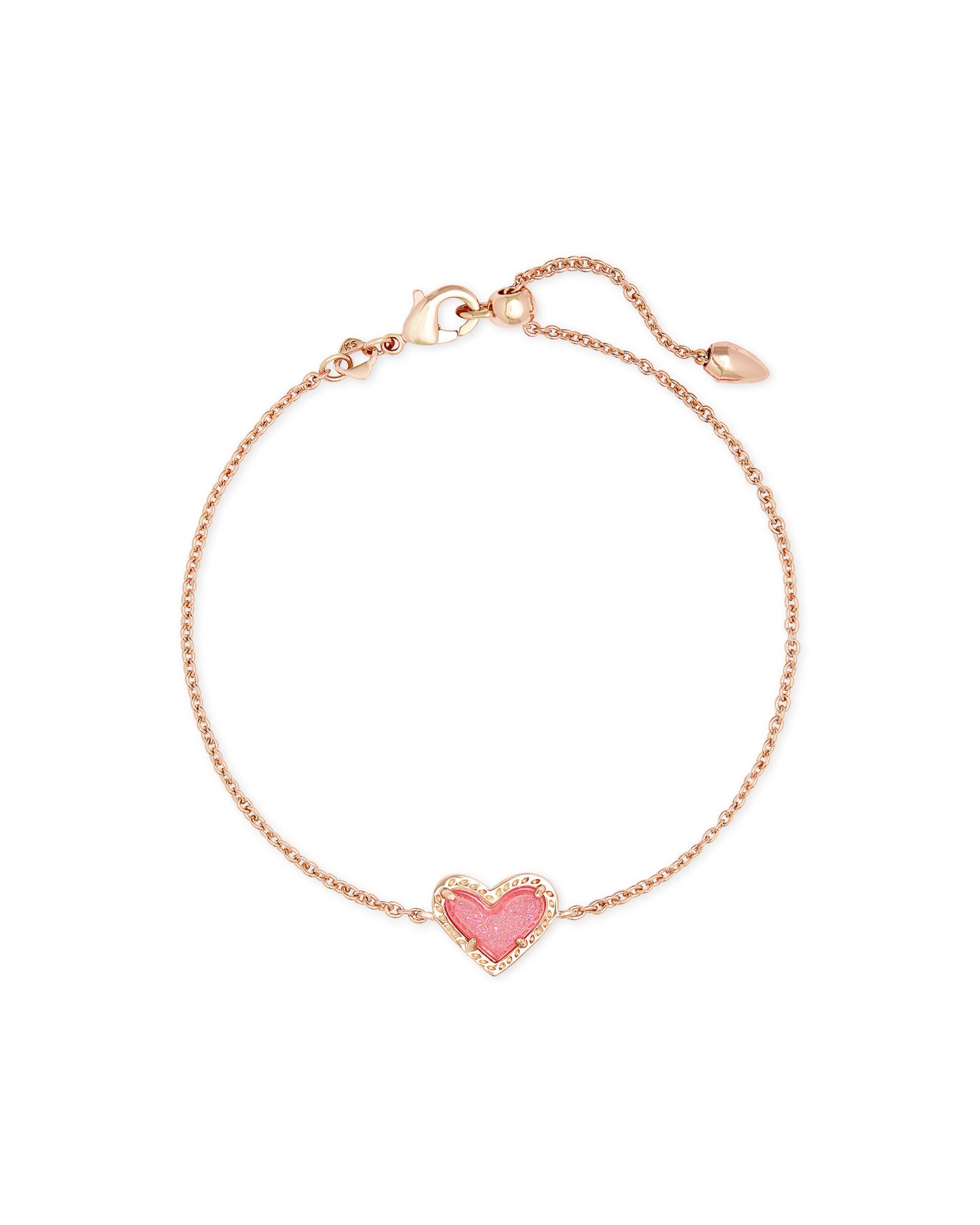 Load image into Gallery viewer, Ari Heart Delicate Bracelet in Rose Gold Pink Drusy | KENDRA SCOTT - The Street Boutique 
