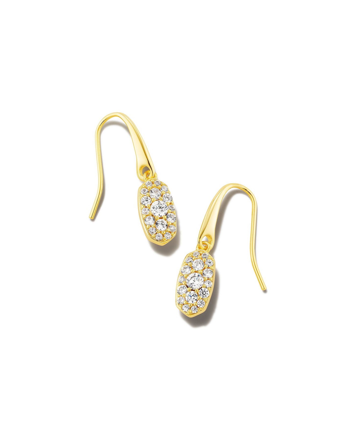 Grayson Gold Drop Earrings in White Crystal | KENDRA SCOTT - The Street Boutique 