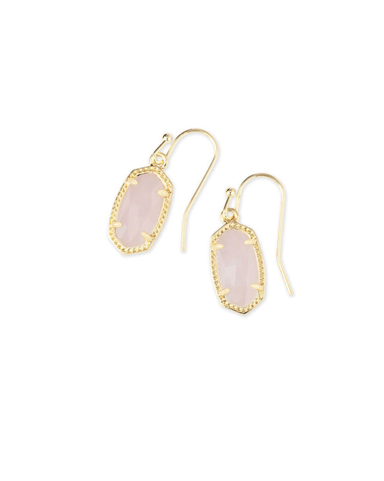 Lee Gold Drop Earrings in Rose Quartz | KENDRA SCOTT - The Street Boutique 