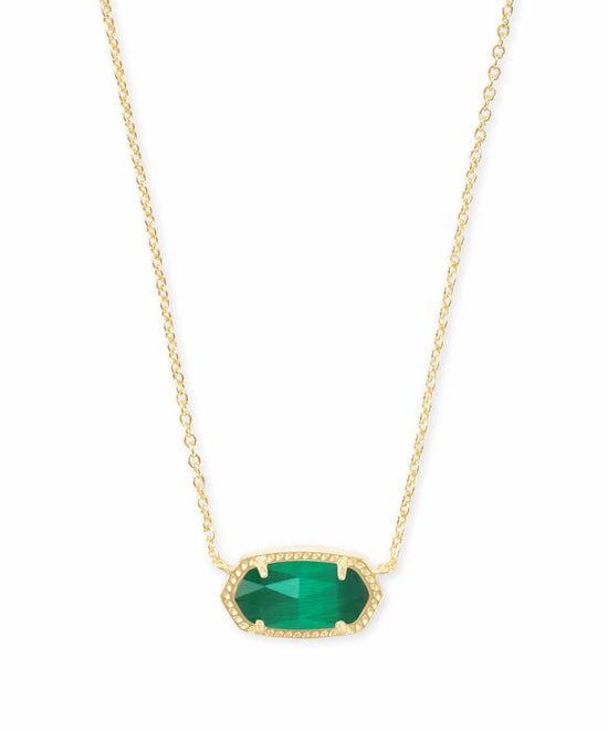 Elisa Gold Pendant Necklace in Emerald Cat’s Eye by KENDRA SCOTT - The Street Boutique 